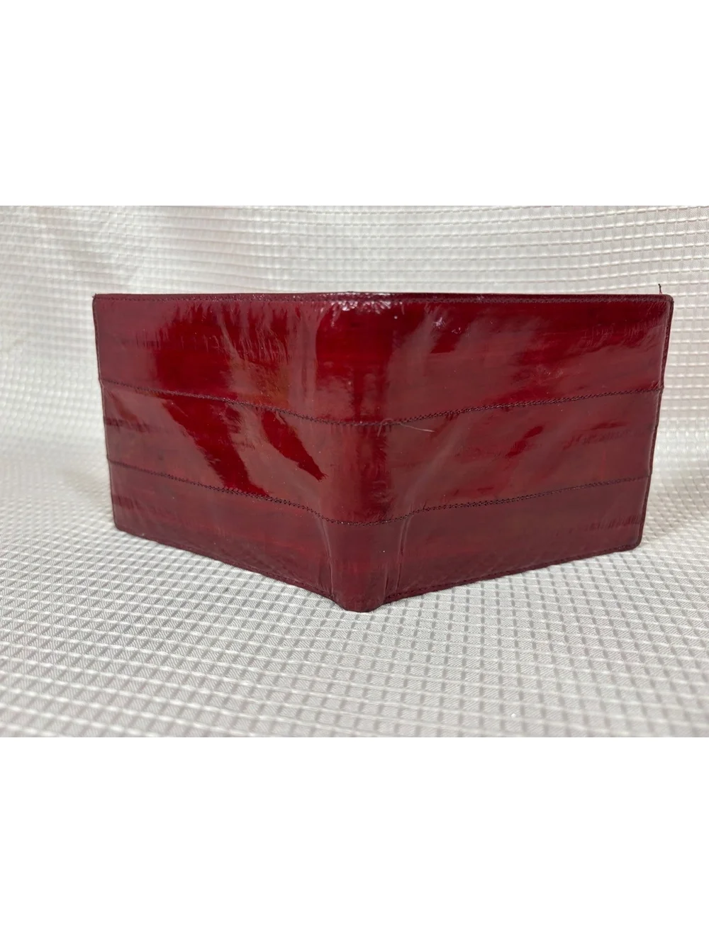 Lee Sands Men's Eelskin Bi-fold Wallet WINE